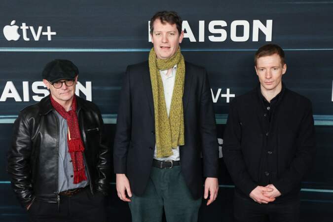 Gub Neal, Edward Barlow, et Nick Hayes lors de l'avant-première de la série Liaison.