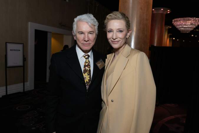 Le déjeuner des nommés à la 95ème cérémonie des Oscars - Cate Blanchett Blanchet nommée dans la catégorie meilleure actrice pose avec Baz Luhrman le réalisateur du film Elvis