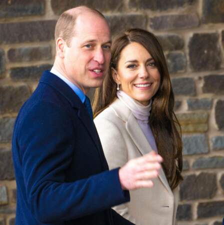 Kate Middleton et William arrivent dans un centre de fitness à Port Talbot, au Pays de Galles, le 28 février 2023