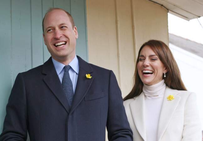 Kate Middleton et William quitte le centre après avoir passé un excellent moment à Port Talbot, au Pays de Galles, le 28 février 2023