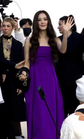 La star sud-coréenne, Jisoo, arrive au défilé Christian Dior prêt-à-porter automne-hiver 2023/2024 ce 28 février 2023. 