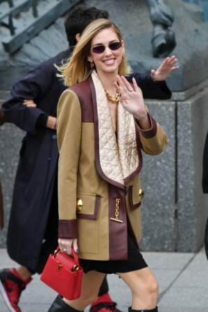 Chiara Ferragni au défilé Louis Vuitton prêt-à-porter automne-hiver 2023/2024 lors de la Fashion Week de Paris le 6 mars 2023