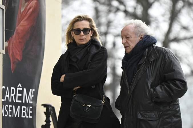 Didier Barbelivien et sa femme Laure aux obsèques de Pal Sarkozy, le 9 mars 2023 à l'église Saint-Jean-Baptiste à Neuilly-sur-Seine.