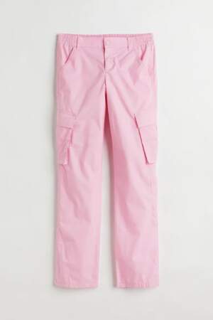 Pantalon cargo Rose clair, H&M, 19,99 euros.