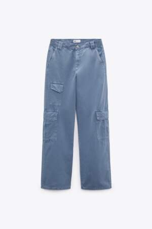 Pantalon TRF style militaire à coupe large, Zara, 39,95 euros.