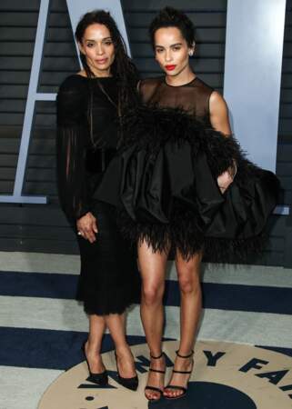 Lisa Bonet et sa fille Zoe Kravitz toutes de noir vêtues 