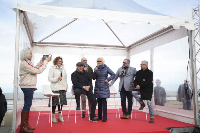 Inauguration de la promenade Claude Lelouch : Martine Lelouch, Claude Lelouch, Anne d'Ornano.