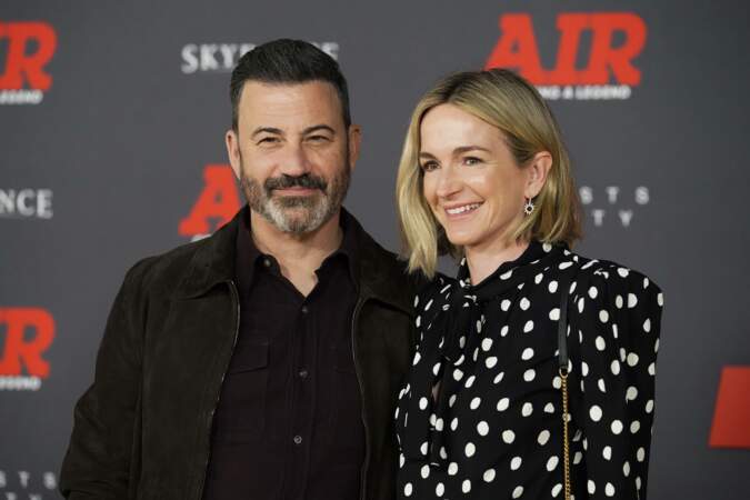Jimmy Kimmel et Molly McNearney à l'avant-première du film Air le 27 mars 2023 à Los Angeles.