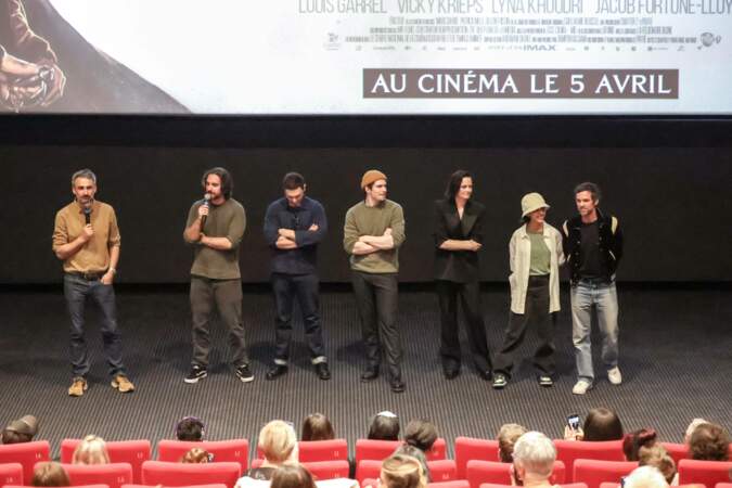 Martin Bourboulon, Francois Civil, Pio Marmaï, Lyna Khoudri, Romain Duris, Eva Green à l'avant-première du film Les Trois Mousquetaires D'Artagnan à Nice le 1er avril 2023.