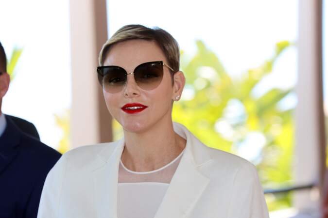 Pour l'occasion, la princesse Charlène de Monaco s'est habillée tout en blanc