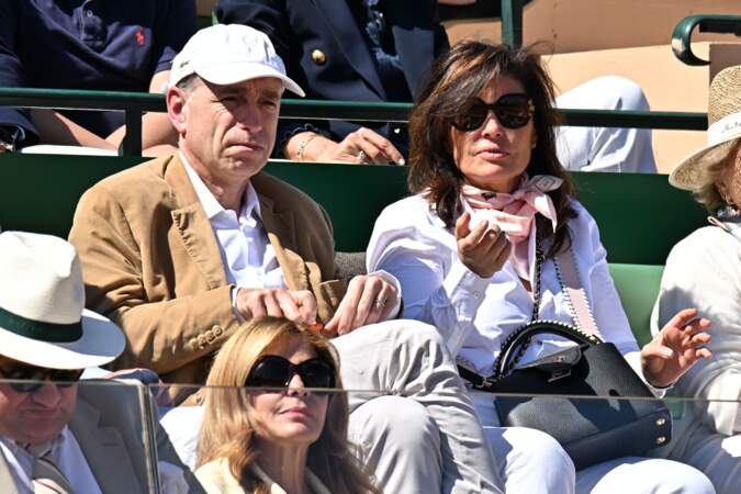 Jean François Copé et sa femme Nadia lors de la finale homme du tournoi Rolex Monte Carlo Masters 2023 à Roquebrune-Cap-Martin