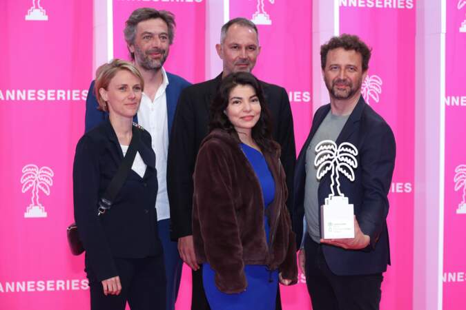 Vincent Cohen, Alisar Hasan et Guillaume Vandenberghe à la soirée de clôture du Festival Canneseries le 19 avril 2023.