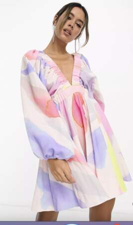 Robe babydoll motif abstrait Asos Design, 72,99 euros