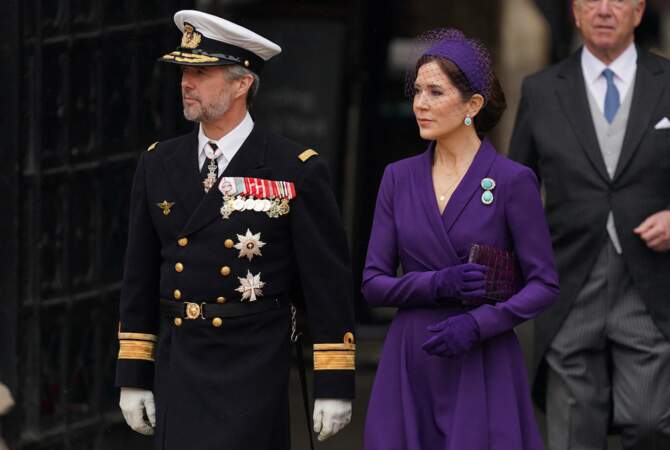 Couronnement de Charles III à l'abbaye de Westminster le 6 mai 2023 : Le prince Frederik et la princesse Mary de Danemark
