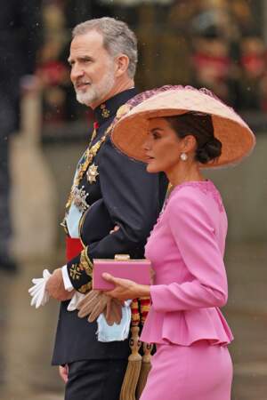 Couronnement de Charles III à l'abbaye de Westminster le 6 mai 2023 : Le roi Felipe VI et la reine Letizia d’Espagne 