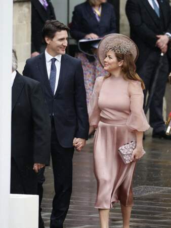 Couronnement de Charles III à l'abbaye de Westminster le 6 mai 2023 : le Premier ministre canadien Justin Trudeau et sa femme Sophie