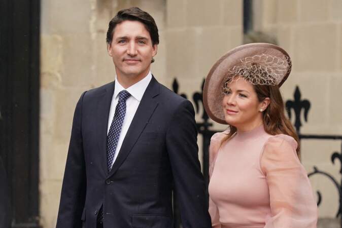 Couronnement de Charles III à l'abbaye de Westminster le 6 mai 2023 : le Premier ministre canadien Justin Trudeau et sa femme Sophie
