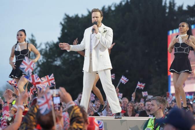 Olly Murs au concert du couronnement donné au château de Windsor le 7 mai 2023.