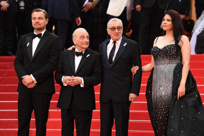 Festival de Cannes 2023 Killers of the Flower Moon : Leonardo DiCaprio, Martin Scorsese, Robert De Niro et Cara Jade Myers, interprète de Anna dans le film.