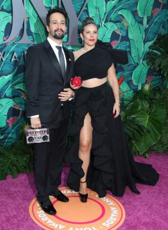 Soirée des 76èmes Tony Awards :
Lin-Manuel Miranda et Vanessa Nadal.
