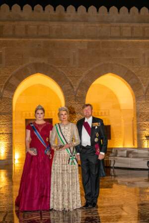 Mariage du prince Hussein bin Abdullah II et Rajwa Al-Saif : Willem-Alexander des Pays-Bas, la reine Maxima et Catharina-Amalia, la princesse d'Orange