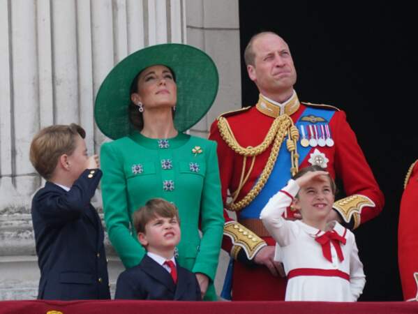 La famille royale d'Angleterre lors du défilé "Trooping the Colour" à Londres