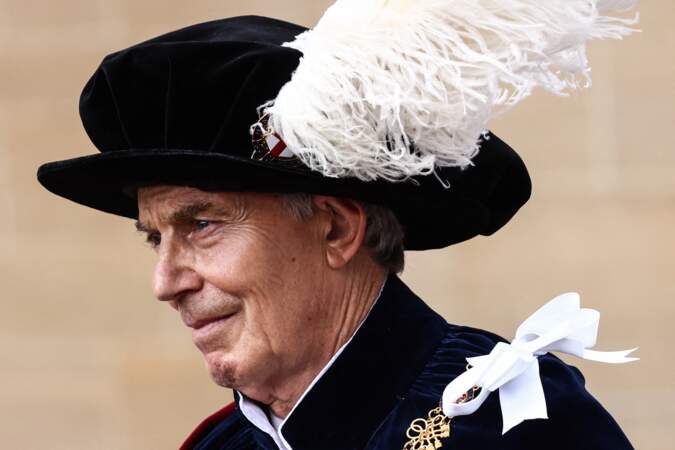 L'ancien Premier ministre Tony Blair au service annuel de l'ordre de la jarretière à la chapelle St George du château de Windsor.