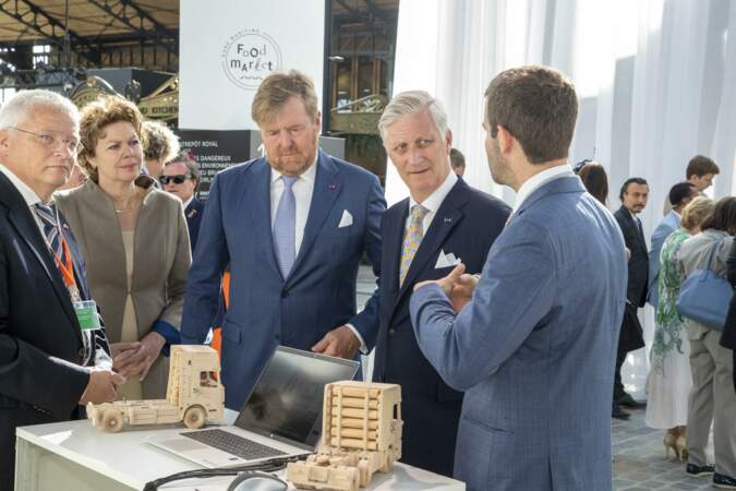 La famille royale des Pays-Bas en visite en Belgique - Le roi Philippe de Belgique et le roi Willem-Alexander des Pays-Bas découvrent un projet au Climate Tech Forum