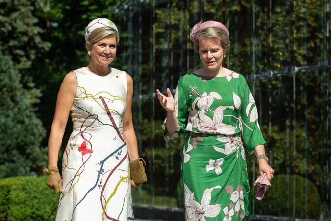 La famille royale des Pays-Bas en visite en Belgique - La reine Mathilde de Belgique et la reine Maxima visitent la Chapelle Musicale Reine Elisabeth
