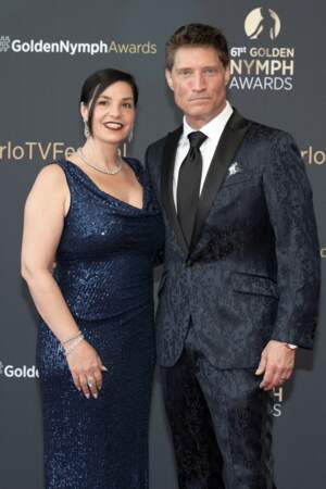 Sean Kanan et sa femme Michele Vega lors de la cérémonie de clôture de la 62e édition du festival de télévision de Monte-Carlo le 20 juin 2023.