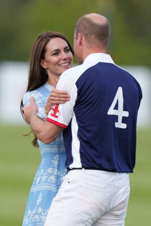 Royal Charity Polo Cup : la princesse de Galles, Kate Middleton, vient soutenir le prince William, lors d'un match de polo caritatif à Windsor.