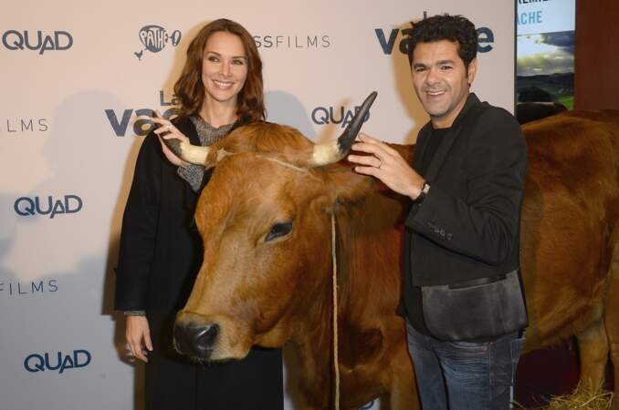 Mélissa Theuriau et son mari Jamel Debbouze à l'avant-première du film La Vache en 2016.