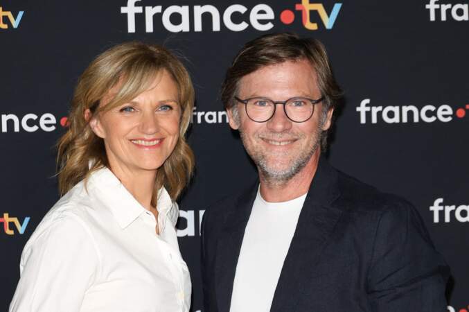 Valérie Maurice et Laurent Romejko à la conférence de presse de rentrée de France Télévisions.