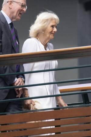 Camilla Parker Bowles et le président d'AELTC Ian Hewitt au tournoi de Wimbledon le 12 juillet 2023.
