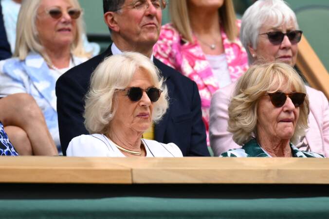 Camilla Parker Bowles au tournoi de Wimbledon le 12 juillet 2023.