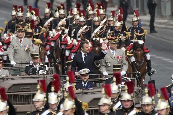 Emmanuel Macron au défilé du 14 juillet 2023.