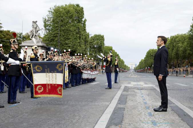 Emmanuel Macron lors de la parade militaire.