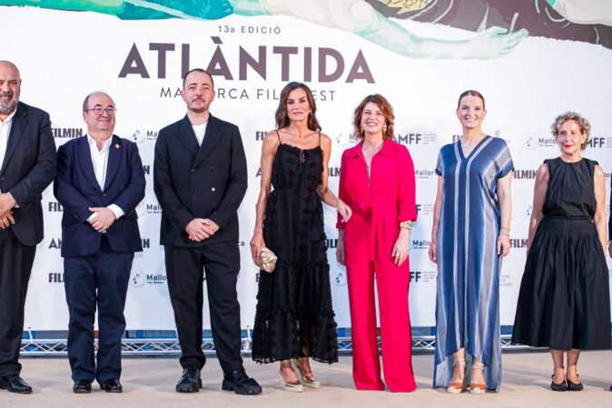 La reine Letizia d'Espagne assiste à la cérémonie de clôture de la 13e édition de l'Atlántida Film Fest le 30 juillet 2023 à Majorque, en Espagne. 