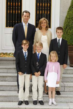 La famille réunie avec l’infante Cristina et Iñaki Urdangarin avec leur quatre enfants