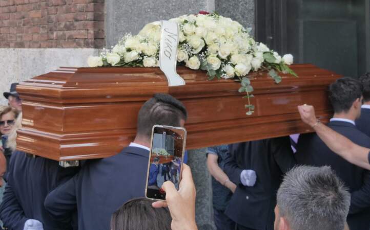 Les funérailles de Toto Cutugno en l'Eglise Santi Nereo e Achilleo de Milan, le 24 août 2023. 