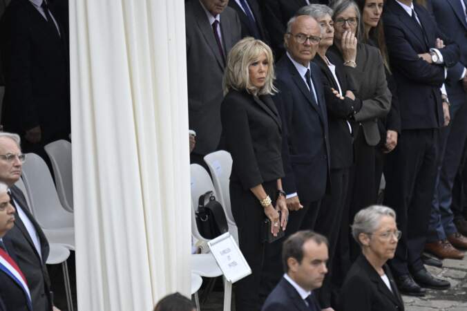 Brigitte Macron durant le discours du Président de la République.
