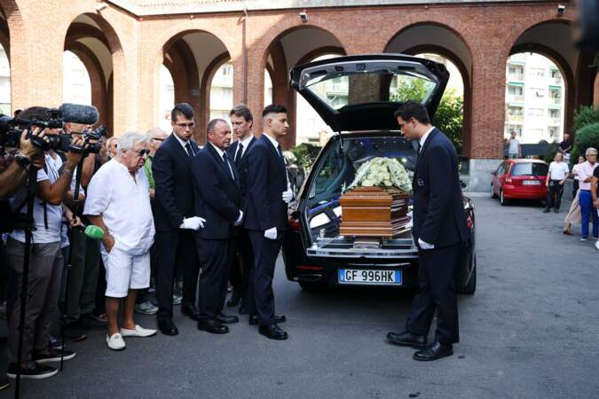 Les funérailles de Toto Cutugno en l'Eglise Santi Nereo e Achilleo de Milan, le 24 août 2023. 