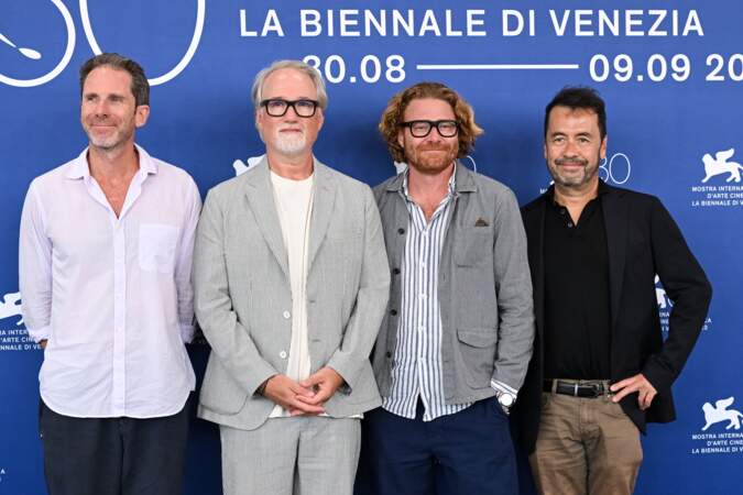 80e édition du Festival du film de Venise, le 3 septembre 2023 : Kirk Baxter, David Fincher, Erik Messerschmidt et Ren Klyce.