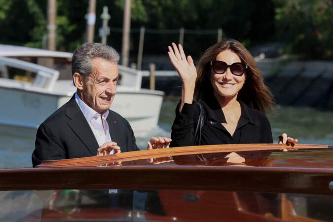 Carla Bruni et Nicolas Sarkozy ont assisté à la 80e édition du Festival international du film de Venise, le 02 septembre 2023.