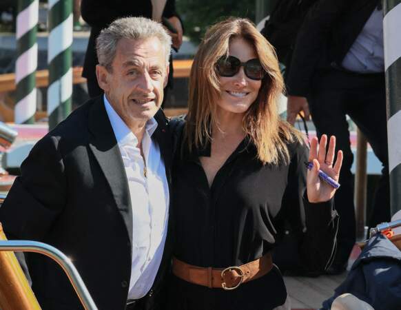 Carla Bruni et Nicolas Sarkozy lors de la 80e édition du Festival international du film de Venise.
