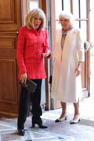 Brigitte Macron et Camilla à la BNF pour le lancement d'un prix littéraire franco-britannique.