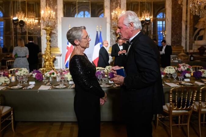 Banquet d'État : Elisabeth Borne et Yann Arthus-Bertrand.