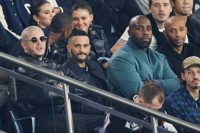 Dj Snake, Malik Bentalha, Teddy Riner, Thierry Henry lors du match PSG-OM