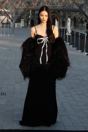 Soirée Lancôme, au Louvre lors de la Fashion week de Paris : He Cong.