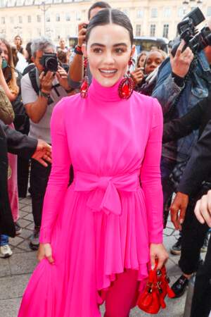 Arrivées au défilé Giambattista Valli prêt à porter femme Printemps/Été 2024 lors de la Fashion Week de Paris : Lucy Hale.